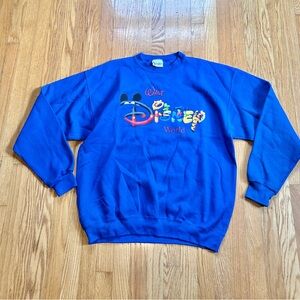 Vintage Walt Disney Character Spell Out Crewneck Mickey Mouse Goofy Size XL